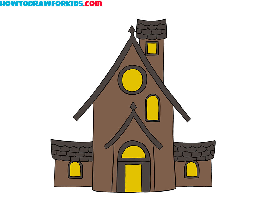 haunted house drawing guide