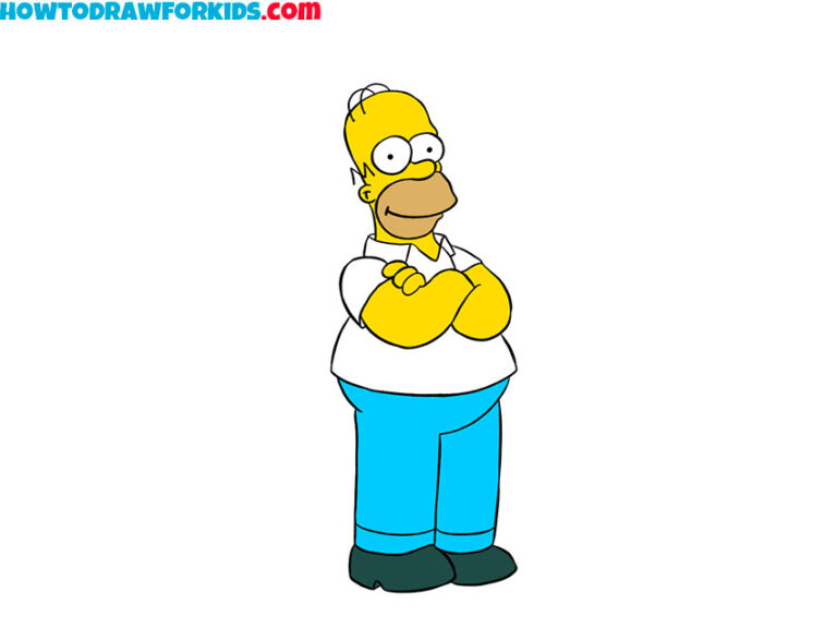 How to Draw Homer Simpson - Easy Drawing Tutorial For Kids