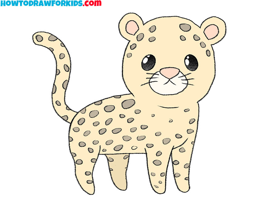 how to draw a leopard for kindergarten