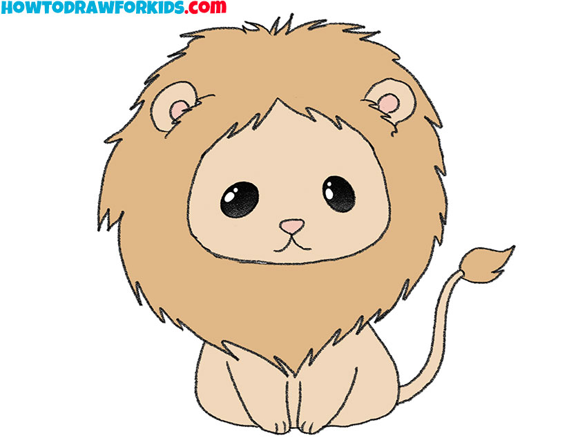 How to Draw a Simple Lion - Easy Drawing Tutorial For Kids