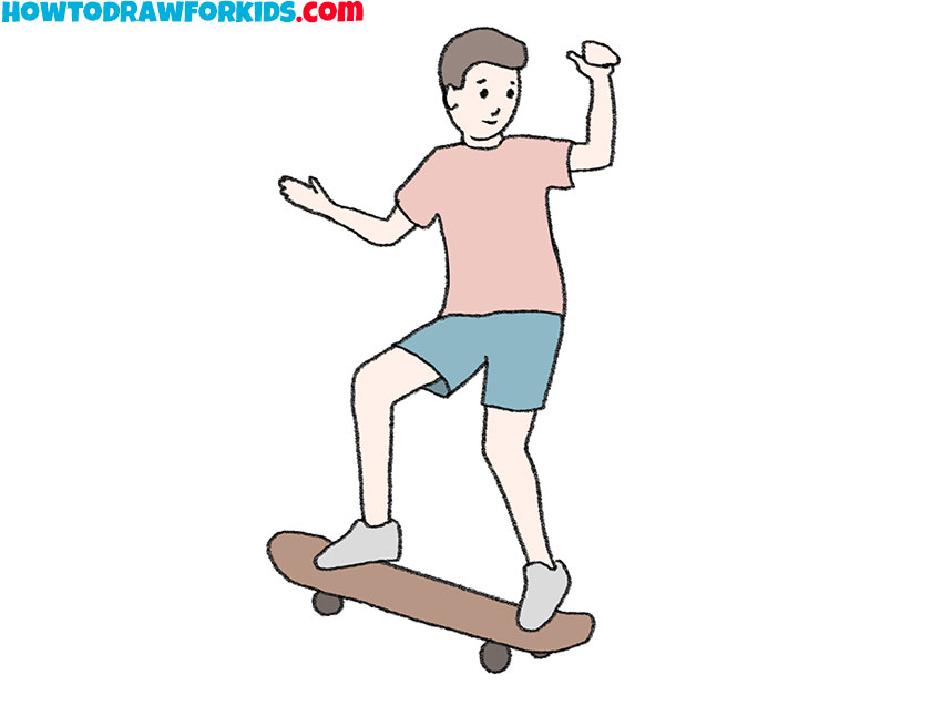 how to draw a skateboarder