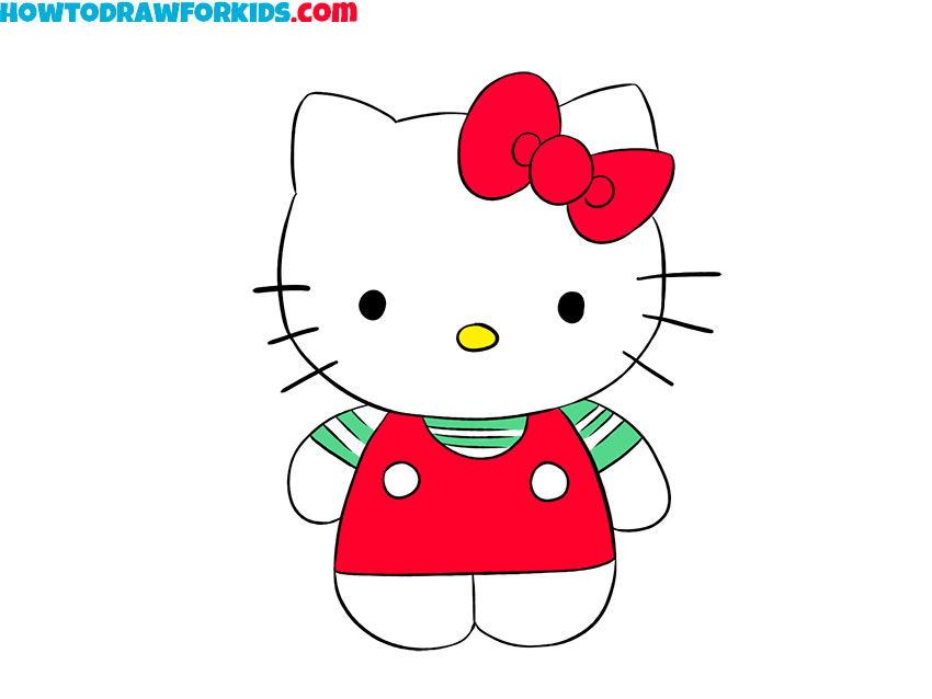 how to draw hello kitty simple