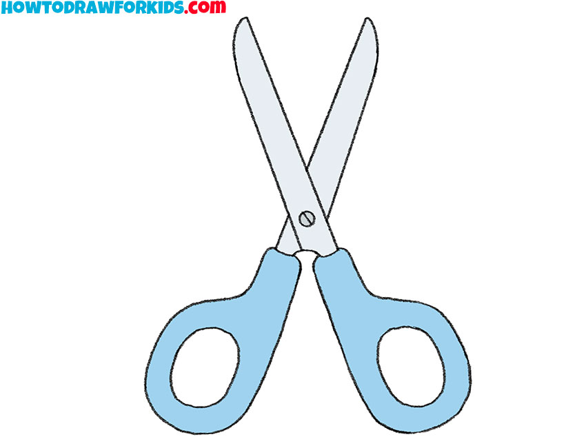 how to draw scissors for beginners