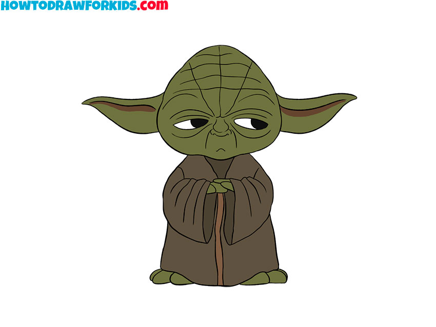 how to draw simple yoda