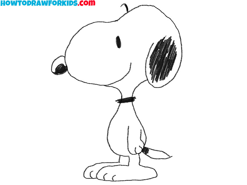 how to draw snoopy for kindergarten