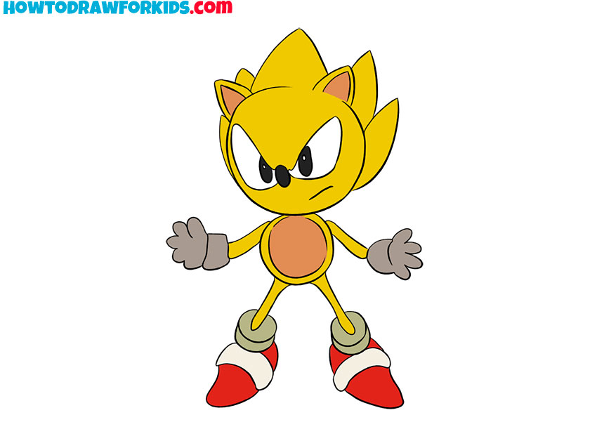 How to Draw Super Sonic Easy Drawing Tutorial For Kids