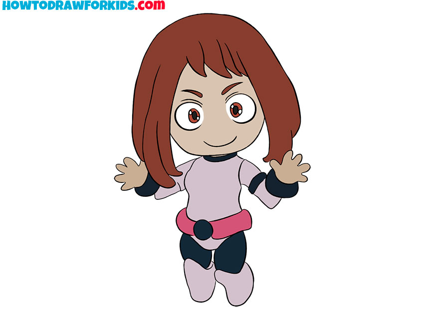 how to draw uraraka for kids