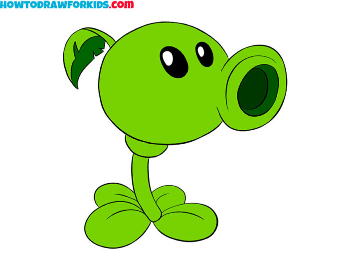 How to Draw Peashooter from Plants vs Zombies - Drawing Tutorial