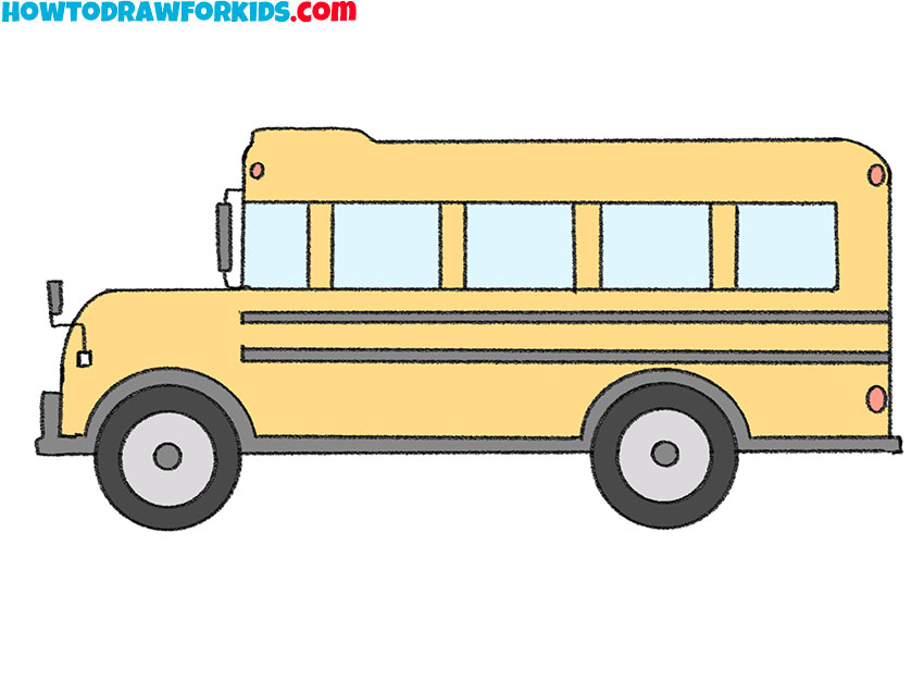 how to draw a school bus