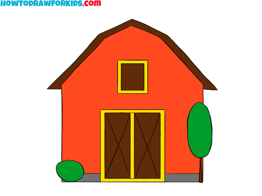 How to Draw a Barn - Easy Drawing Tutorial For Kids