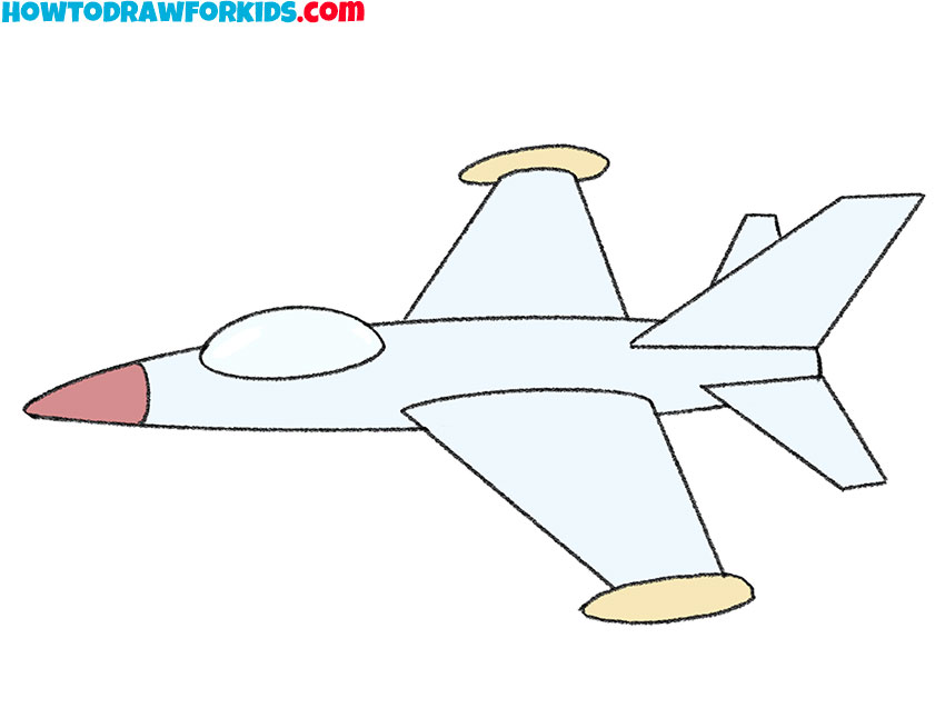 simple jet drawing for kids