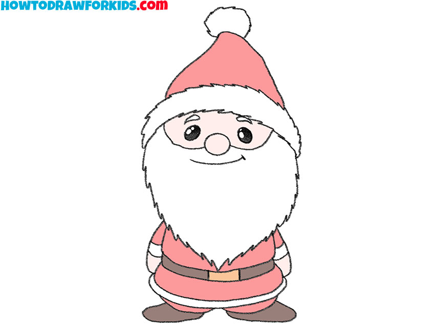 simple santa drawing for kids