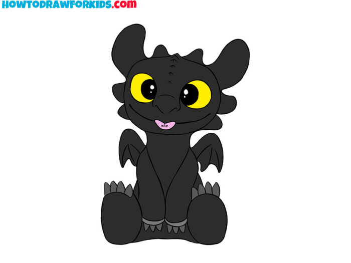 How to Draw Toothless Step by Step - Drawing Tutorial For Kids