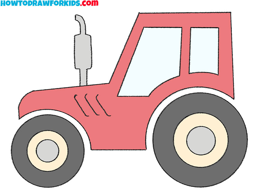 How to Draw a Tractor Easy Drawing Tutorial For Kids