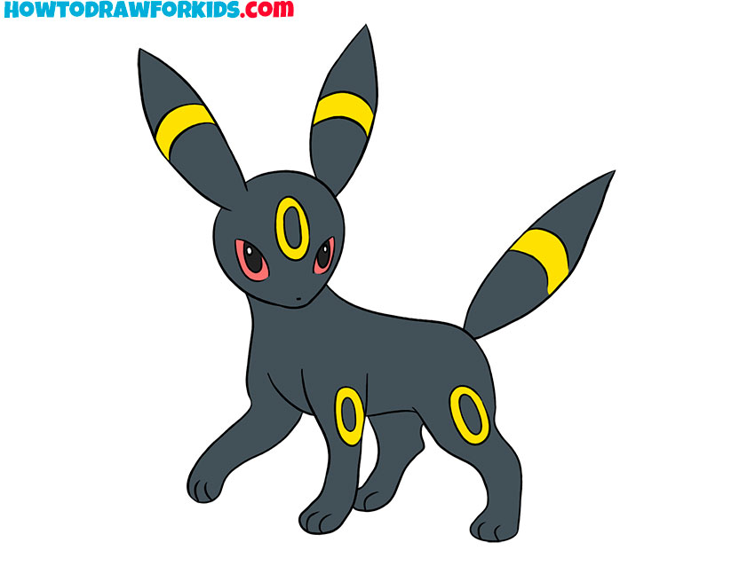 How to Draw Umbreon - Easy Drawing Tutorial For Kids