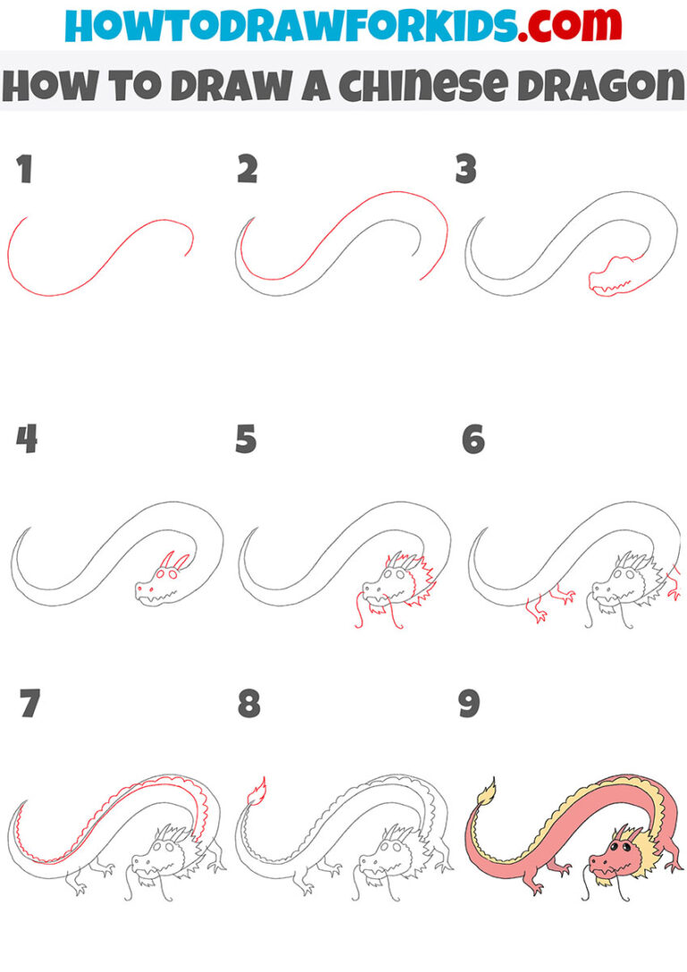 How to Draw a Chinese Dragon Easy Drawing Tutorial For Kids