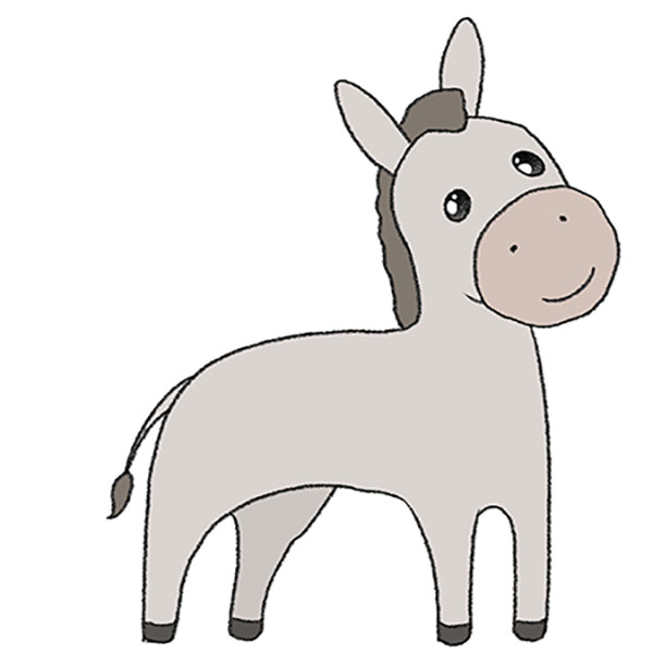 How to Draw a Donkey - Easy Drawing Tutorial For Kids