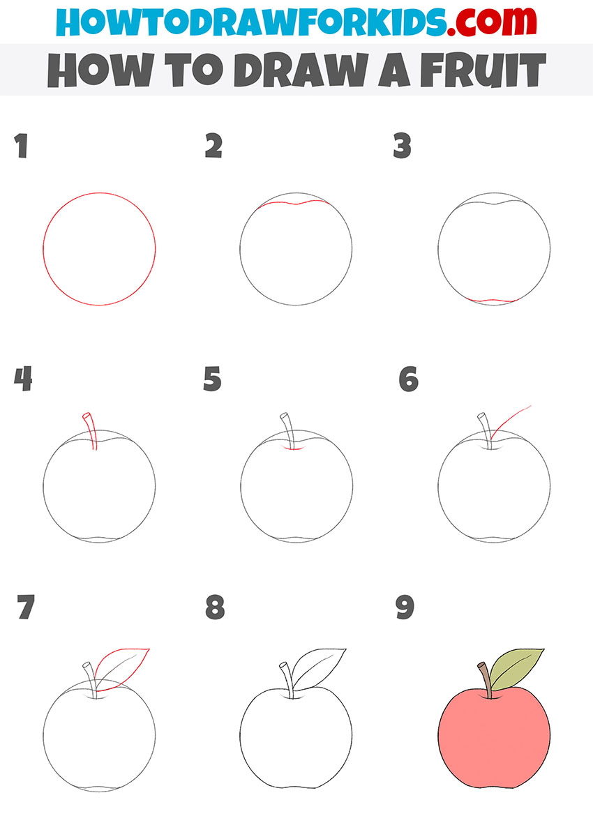 Easy Fruit Drawing for kids | How to Draw 5 fruits for kids easy way |  Drawing for kids, Easy drawings for kids, Easy fruit drawing