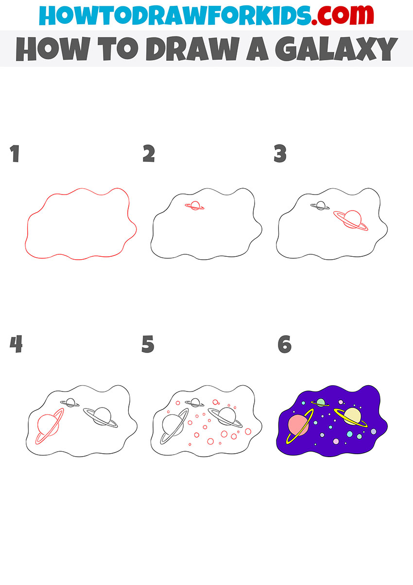 how to draw a galaxy step by step