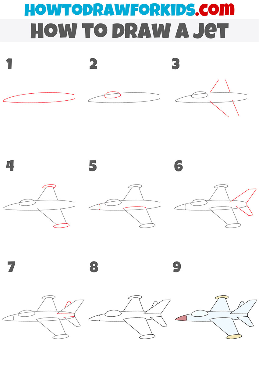 Jetplane Coloring Page | Easy Drawing Guides