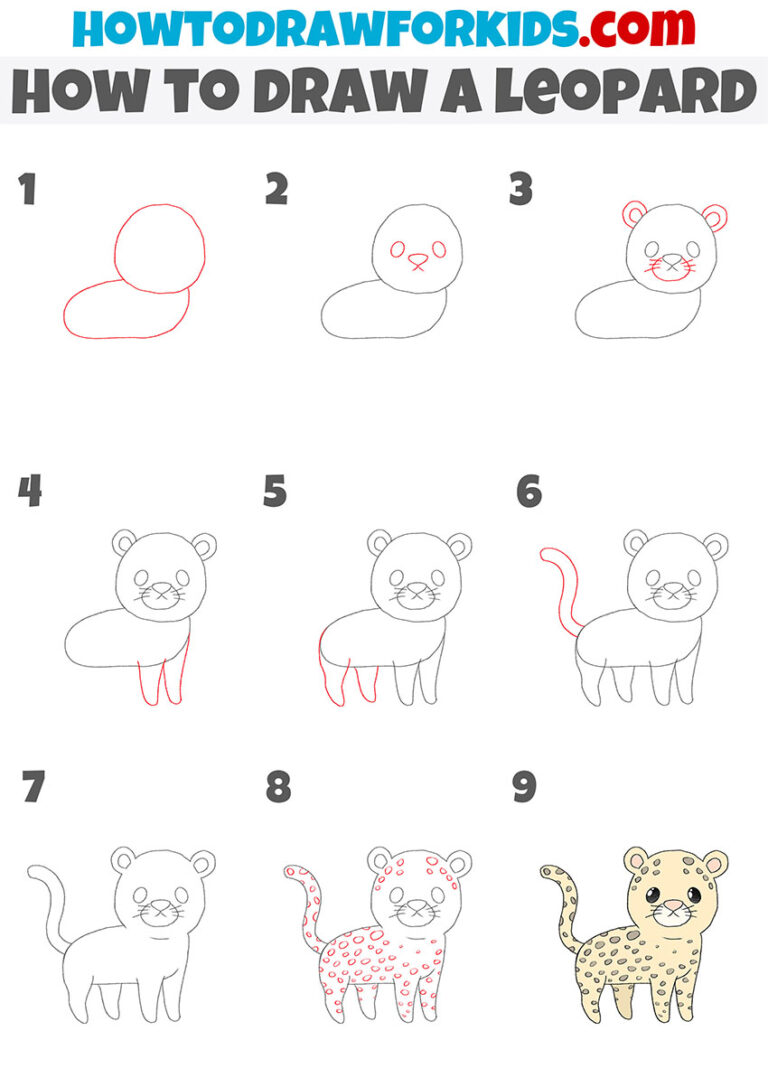 How to Draw a Leopard Easy Drawing Tutorial For Kids