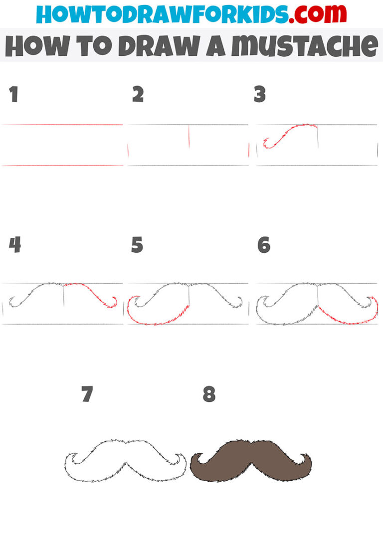 How to Draw a Mustache Easy Drawing Tutorial For Kids