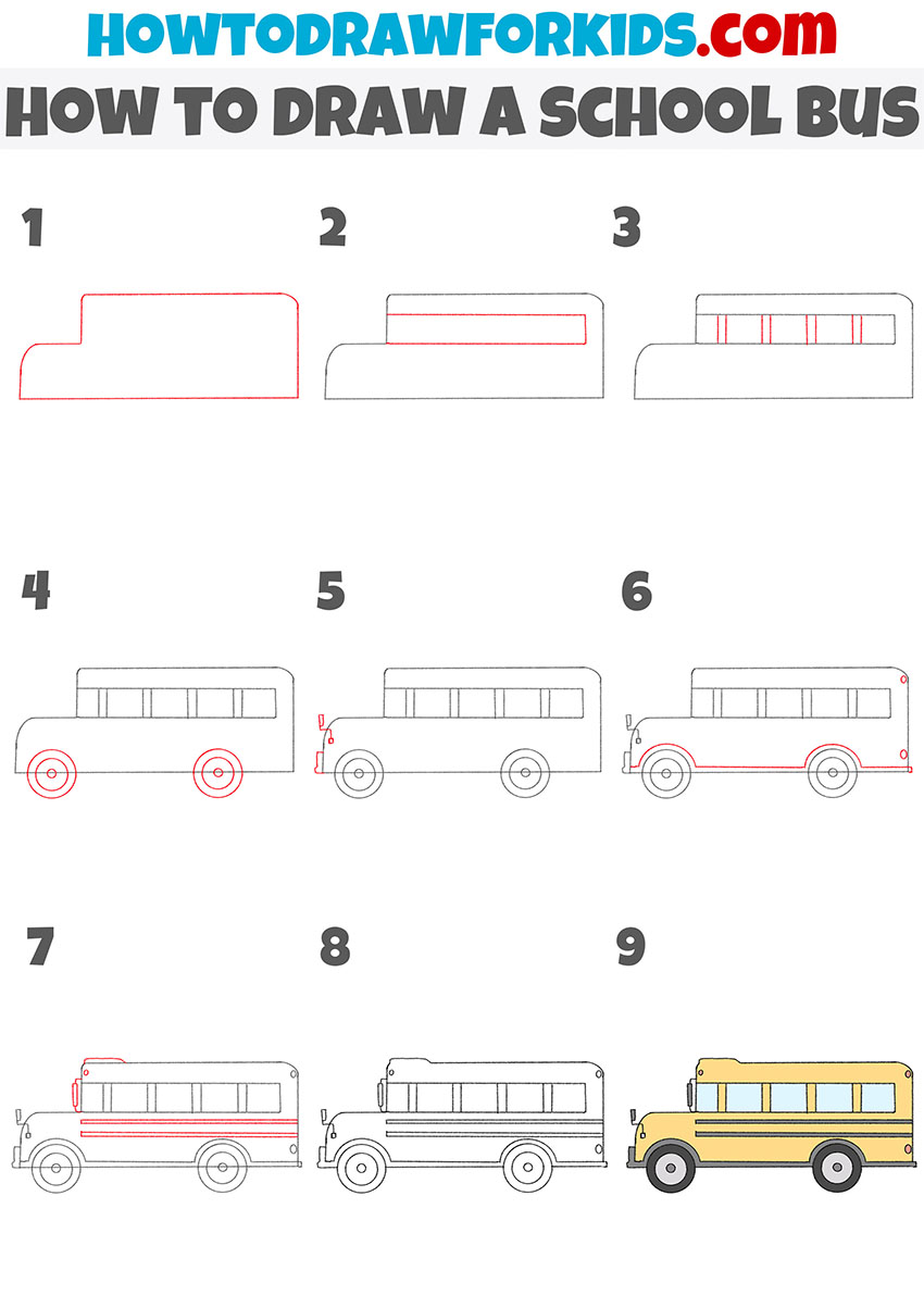 How to draw a BUS | easy drawing for kids @kiddokidsart9384 - YouTube