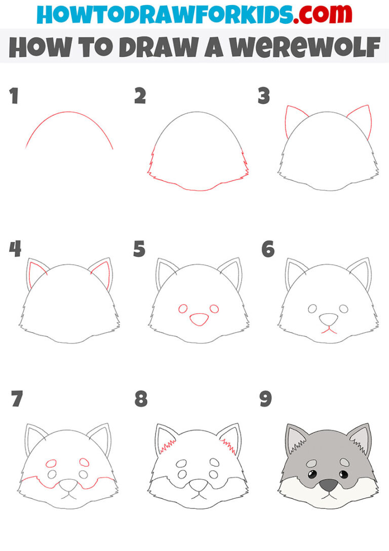 How to Draw a Werewolf - Easy Drawing Tutorial For Kids
