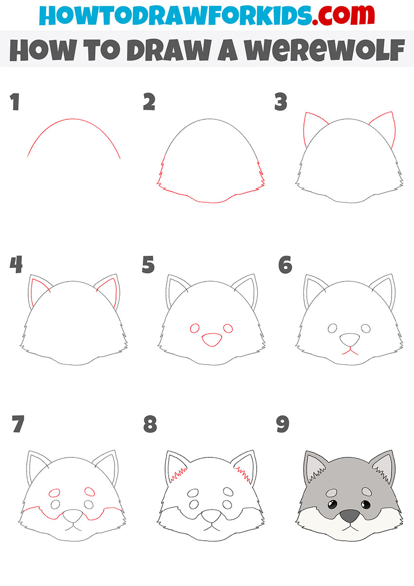 how to draw a werewolf step by step