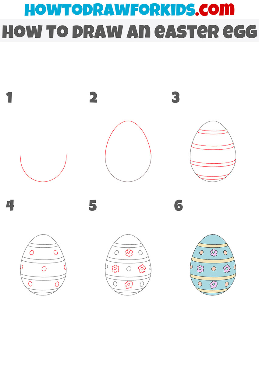 how to draw an easter egg step by step