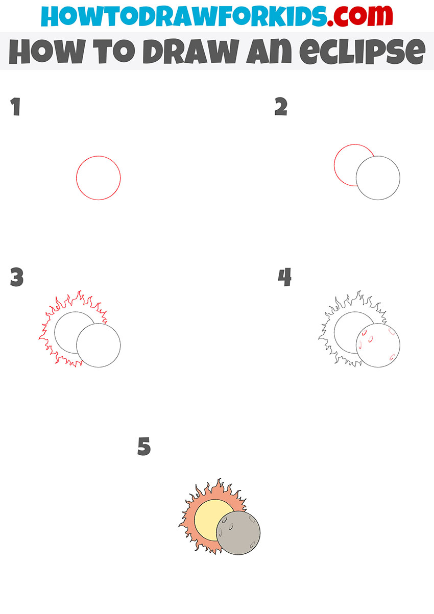 how to draw an eclipse step by step