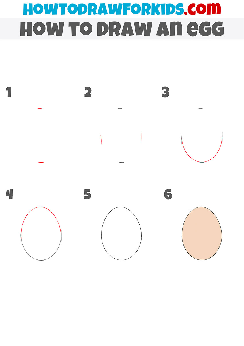 how to draw an egg step by step