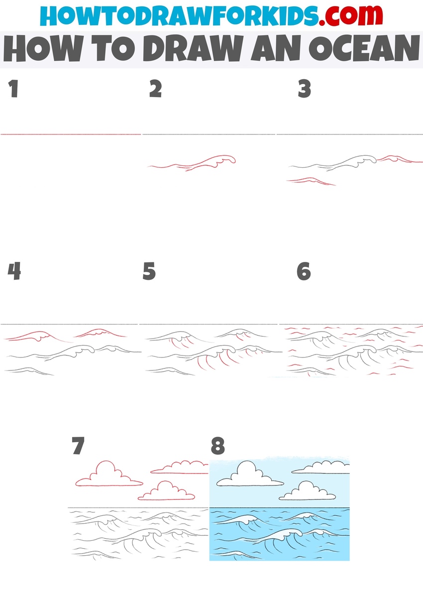 how to draw an ocean featured image