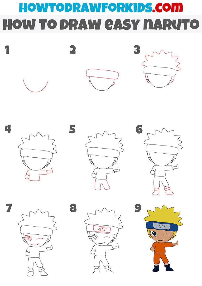 how to draw easy naruto step by step
