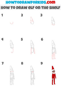 How to Draw Elf on the Shelf - Easy Drawing Tutorial For Kids