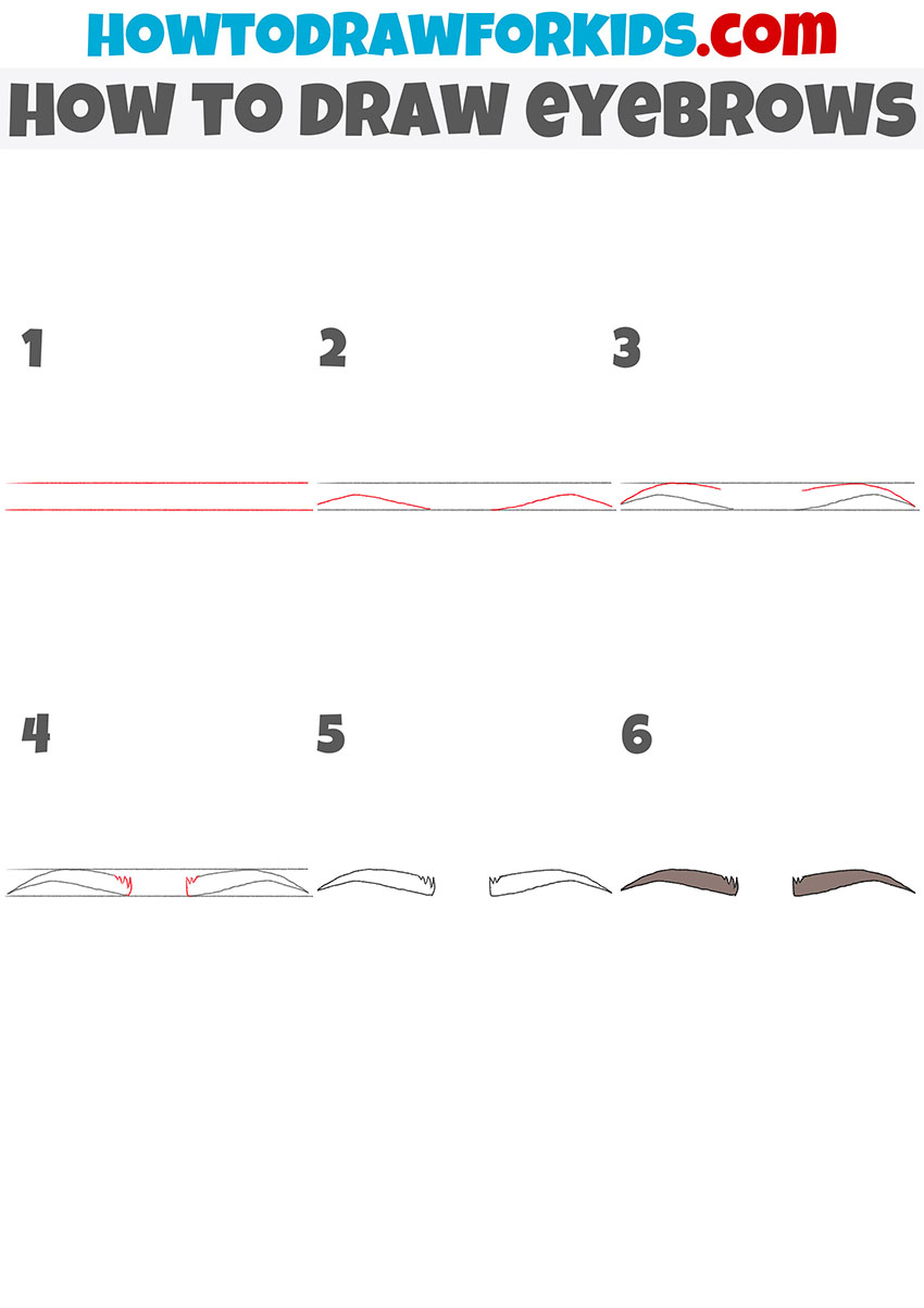 how to draw eyebrows step by step