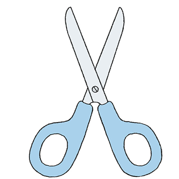 The outline of the scissors on a white... - Stock Illustration [79239150] -  PIXTA