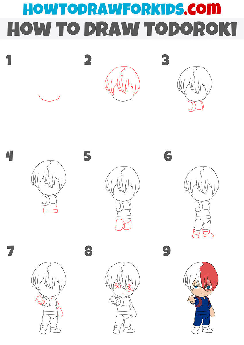 How to Draw Todoroki Easy Drawing Tutorial For Kids