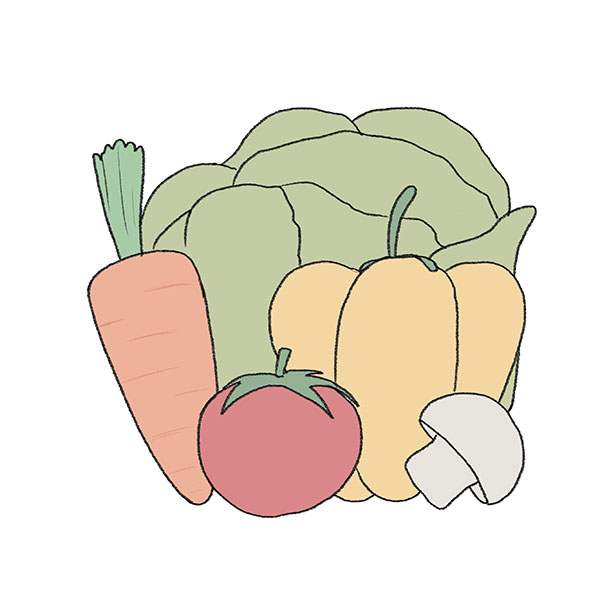 how to draw vegetables