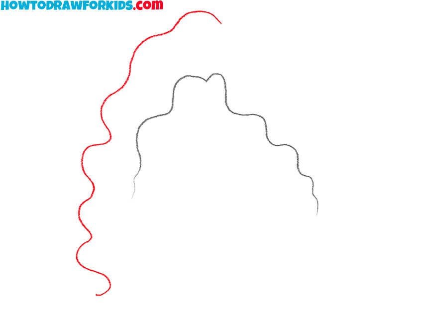 how to draw wavy hair easy