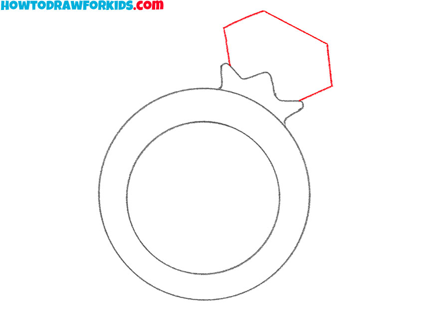 how to draw a diamond ring easy
