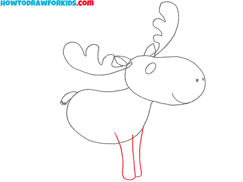how to draw a cartoon moose for beginners