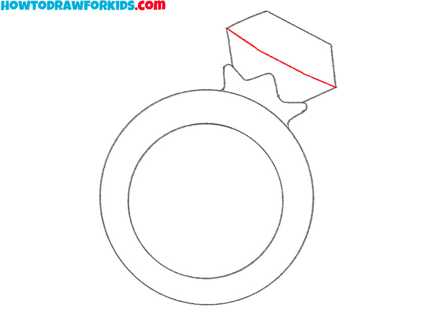 how to draw a realistic diamond ring