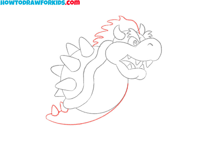how to draw cartoon bowser