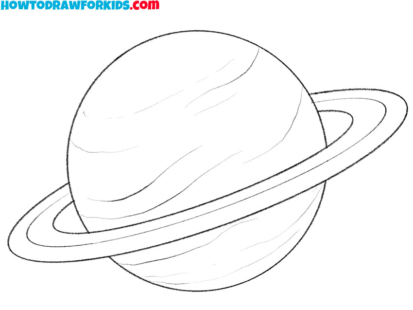 how to draw saturn realistic