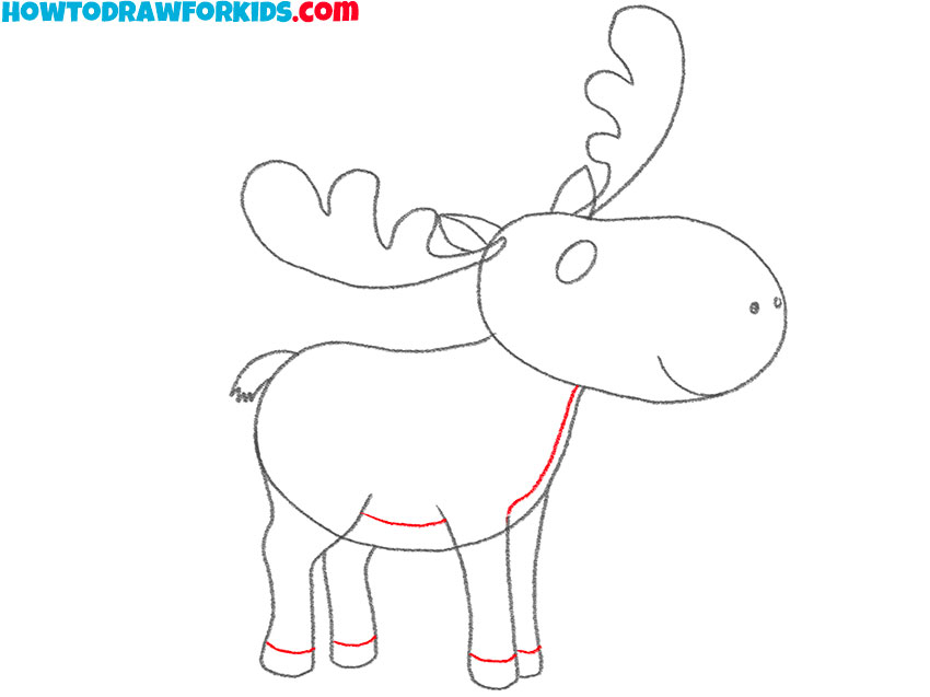 how to draw a cartoon moose simple