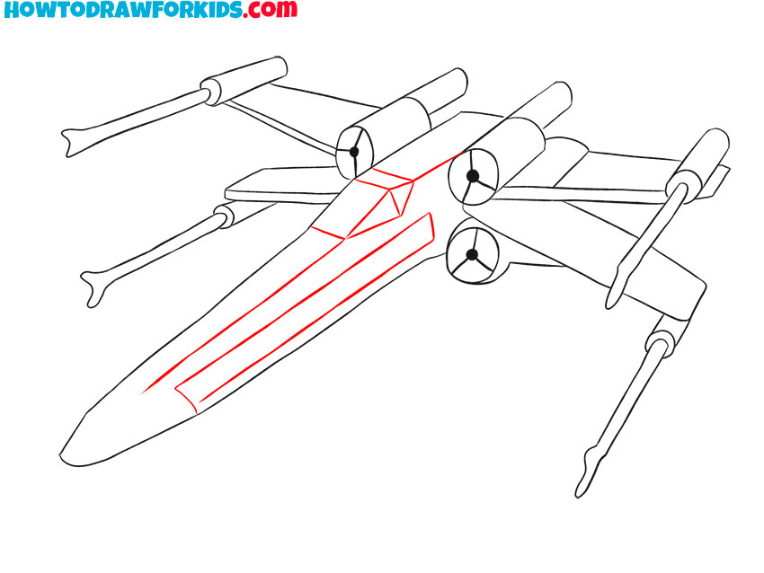 how to draw x-wing simple