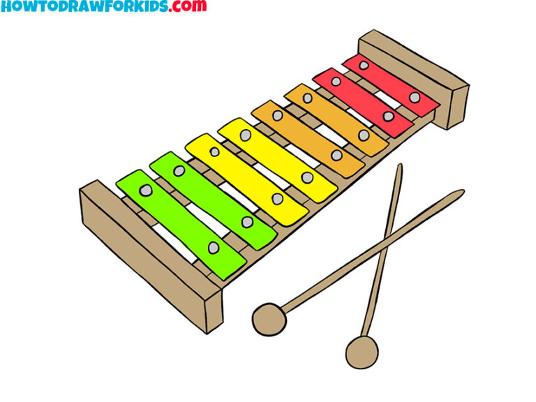 How to Draw a Xylophone Easy Drawing Tutorial For Kids