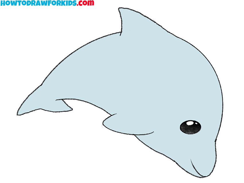 easy dolphin drawing for kindergarten