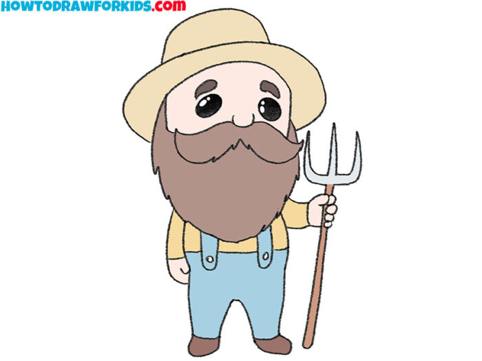 How to Draw a Farmer Easy Drawing Tutorial For Kids